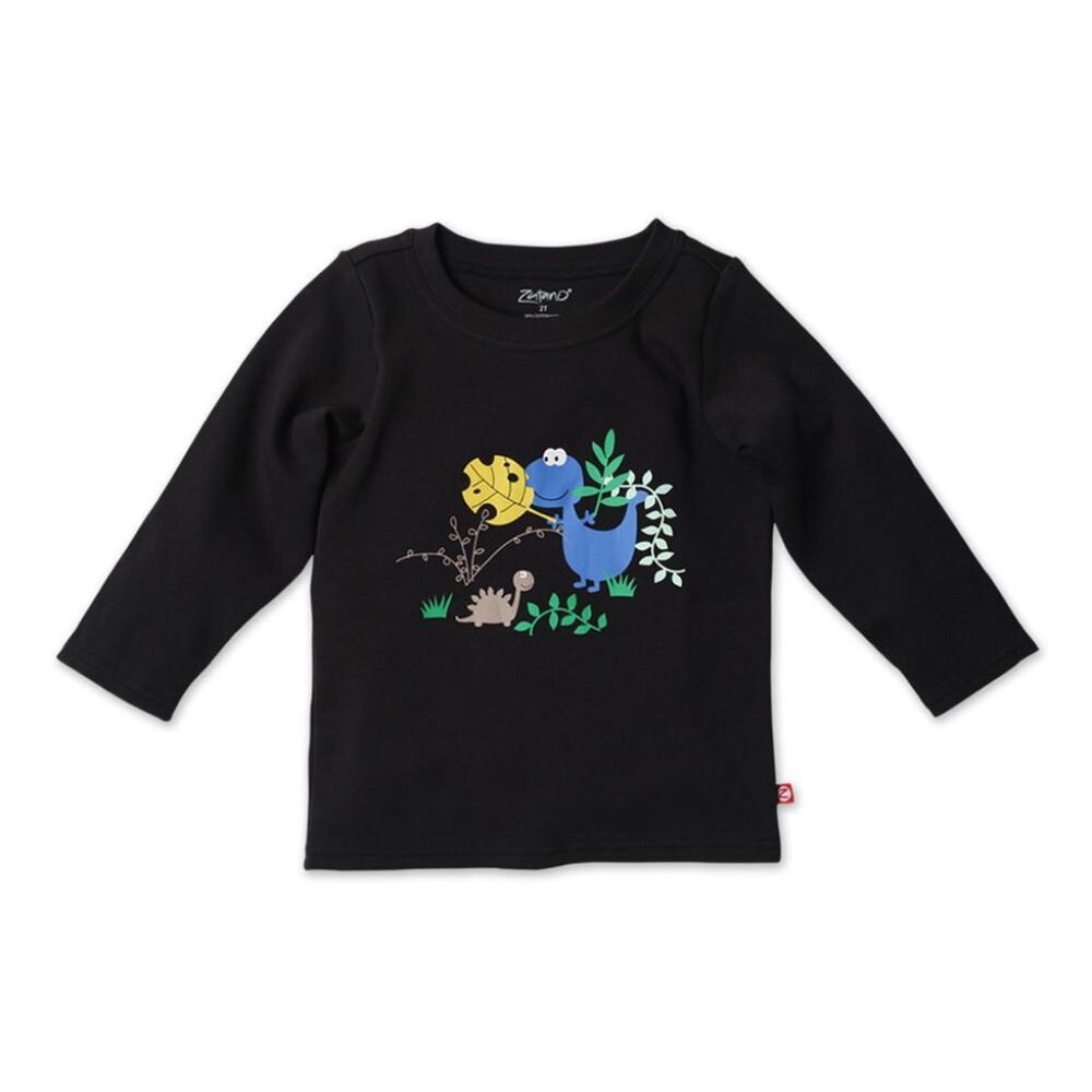 NWT Zutano Hide-n-Seek Long Sleeve Black Tee